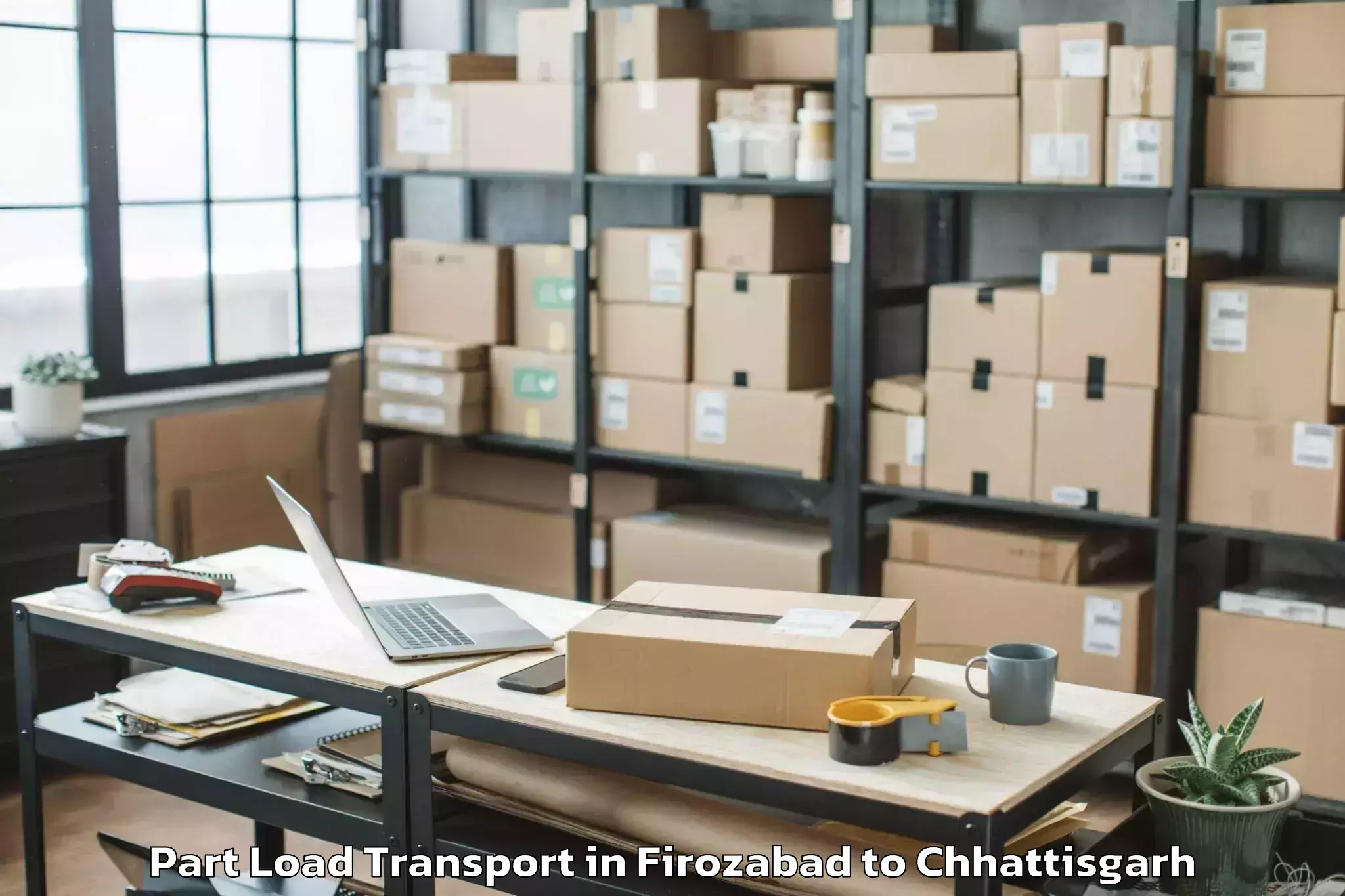 Book Firozabad to Pendra Road Gorella Part Load Transport